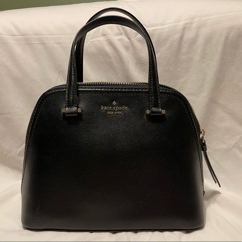 Mini black leather bag
